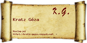 Kratz Géza névjegykártya